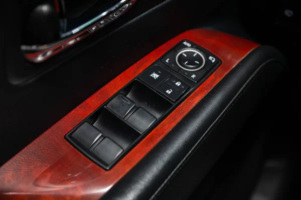 Novosibirsk Russia 2020 Lexus Closeup Door Control Panel New Car — 스톡 사진