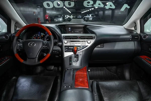 Novosibirsk Russia July 2020 Lexus Prestige Car Interior Dashboard Steering — Stock Photo, Image