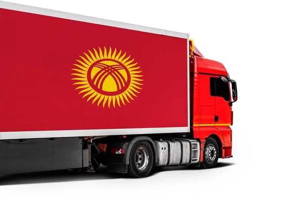 Μεγάλο Φορτηγό Την Εθνική Σημαία Της Κιργιζίας — Φωτογραφία Αρχείου