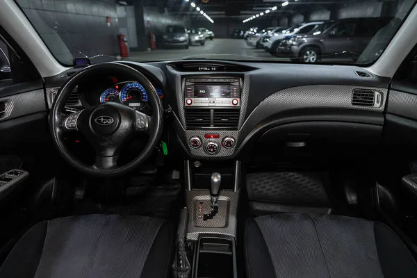 Novosibirsk Rusia Junio 2020 Subaru Forester Prestige Interior Del Coche —  Fotos de Stock