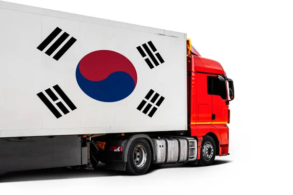 Big Truck National Flag South Kore — Stock Photo, Image