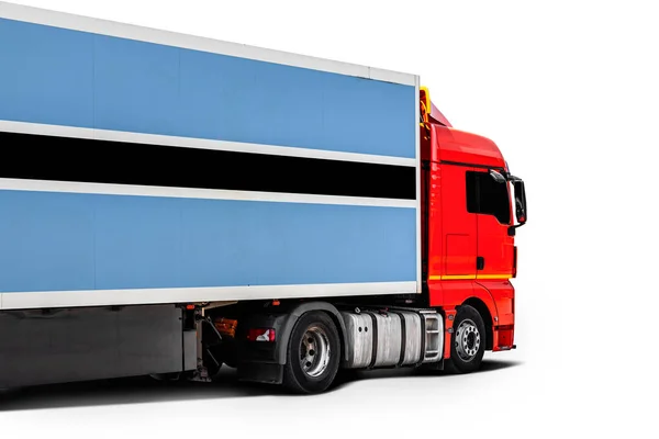 Grote Vrachtwagen Met Nationale Vlag Van Botswan — Stockfoto