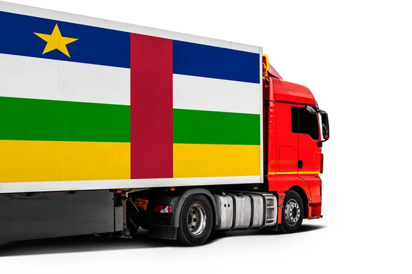 Μεγάλο Φορτηγό Την Εθνική Σημαία Της Κεντροαφρικανικής Δημοκρατίας — Φωτογραφία Αρχείου