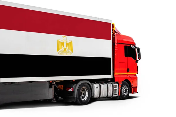 Grote Vrachtwagen Met Nationale Vlag Van Egyp — Stockfoto