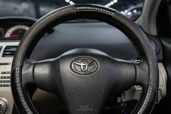 Novosibirsk Russia 2020 Toyota Belta Prestige Car Interior Dashboard Steering — 스톡 사진