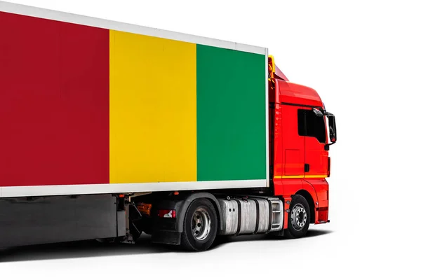 Grote Vrachtwagen Met Nationale Vlag Van Guine — Stockfoto