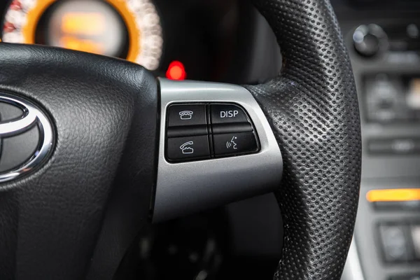 Novosibirsk Russia 2020 Toyota Auris New Black Steering Wheel Multifunction — 스톡 사진