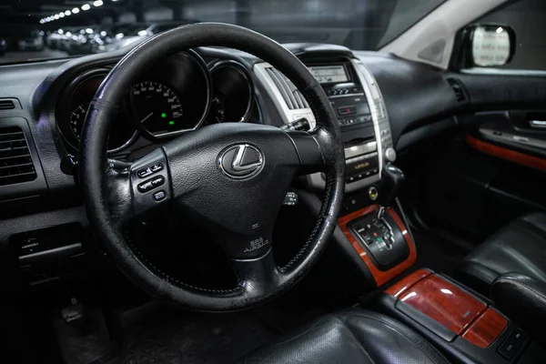 Novosibirsk Ryssland Juli 2020 Lexus 350 Salong Snygg Bil Ratt — Stockfoto