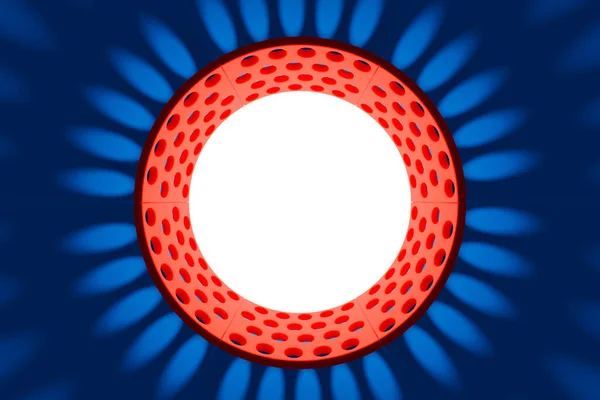 Ilustración Portal Cibernético Rojo Azul Con Una Bola Luminosa Blanca — Foto de Stock