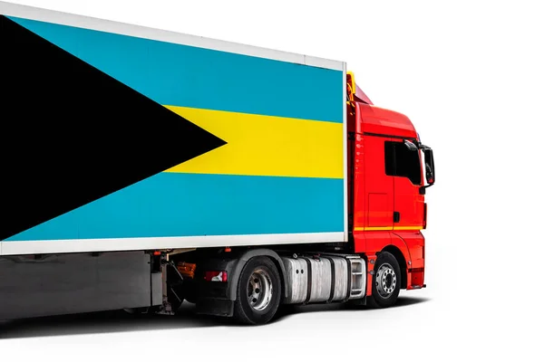 Grote Vrachtwagen Met Nationale Vlag Van Bahama — Stockfoto