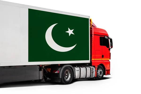 Grote Vrachtwagen Met Nationale Vlag Van Pakista — Stockfoto