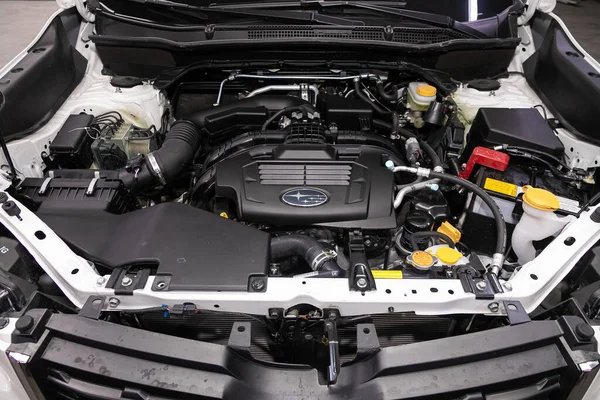 Novosibirsk Russia July 2020 Subaru Forester Close Detail Car Engine — 图库照片