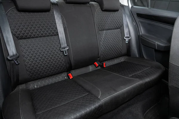 Novosibirsk Russia August 2020 Scoda Rapid Rear Seat Passengers Black — 图库照片