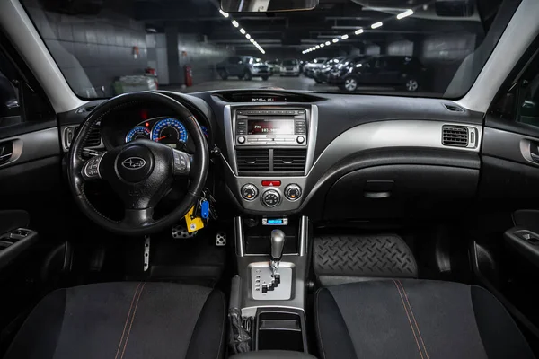 Novosibirsk Rusko Července 2020 Subaru Forester Prestige Interiér Vozu Palubní — Stock fotografie