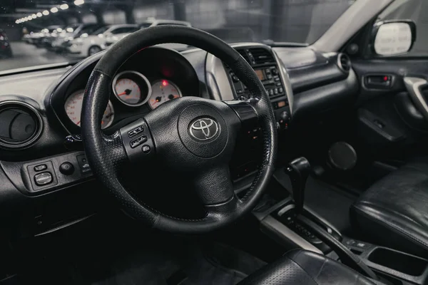 Novosibirsk Russia 2020 Toyota Rav Salon New Stylish Car Steering — 스톡 사진