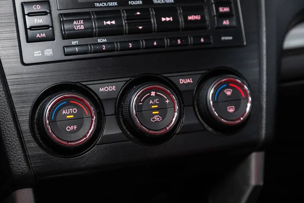 Novosibirsk Russia 2020 Subaru Forester Black Details Air Conditioning Button — 스톡 사진