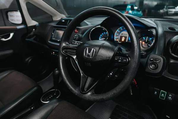 Novosibirsk Rusia September 2020 Honda Fit Shuttle Detail Kabin Interior — Stok Foto