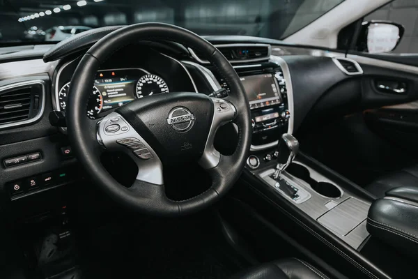 Novosibirsk Rusia Septiembre 2020 Nissan Murano Detalles Cabina Interior Cabina — Foto de Stock