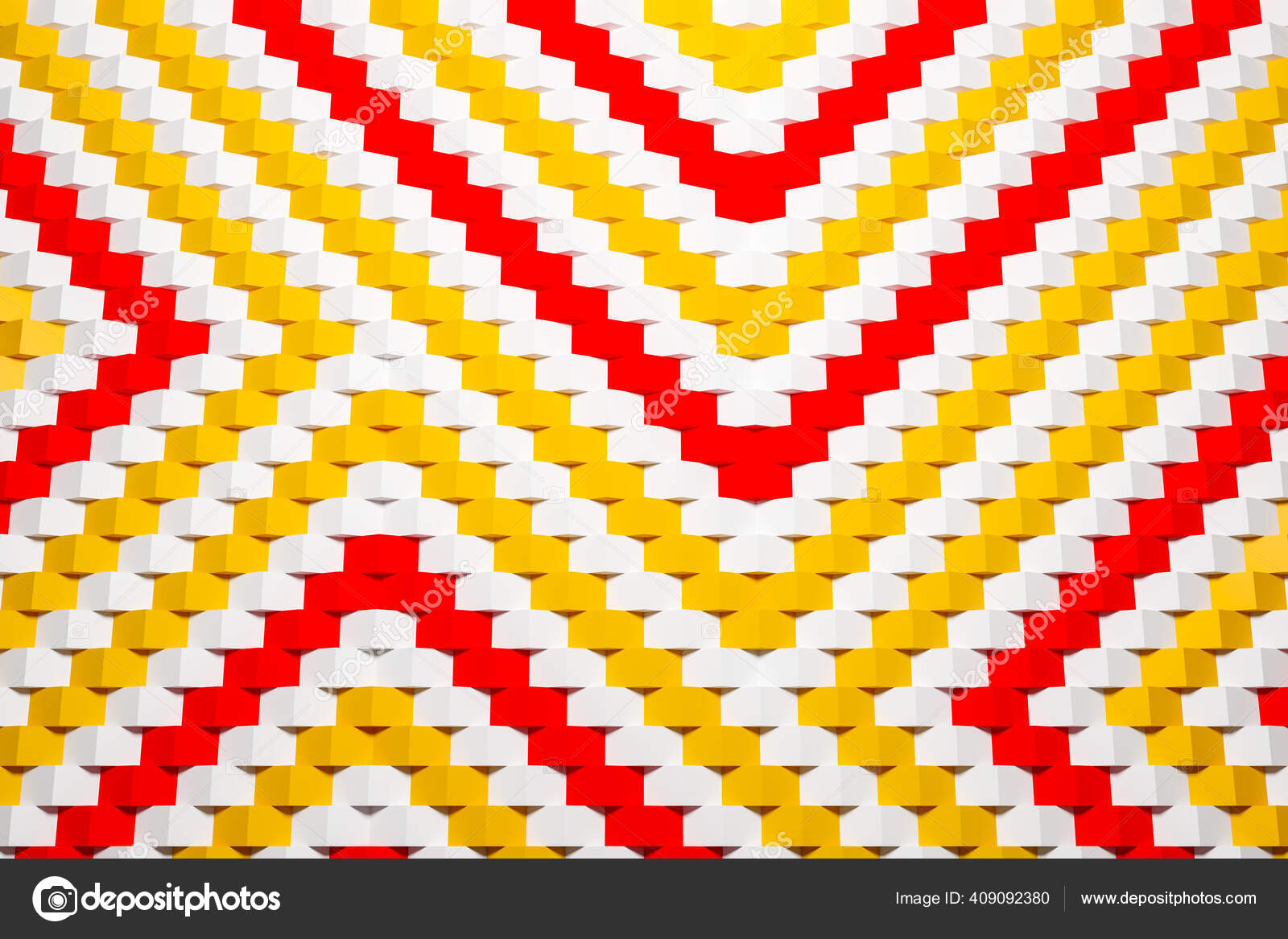 Ilustração 3d padrão geométrico quadriculado preto e amarelo das