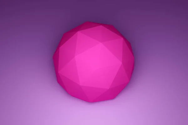 3d illustration of a pink shape , consisting of a large number of polygons . Futuristic origami. Cybernetic circle shape for use in science and technology.
