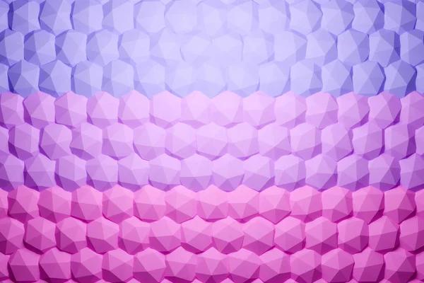 Ilustracja Rzędów Różowych Wielokątów Wzór Równoległy Tło Geometrii Technologii — Zdjęcie stockowe