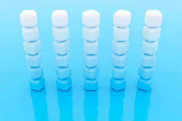 Illustrazione Righe Cubo Bianco Set Gomme Masticare Sfondo Blu Modello — Foto Stock