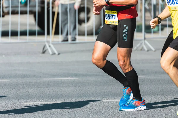 Novosibirsk Russia September 2020 Raevich Half Marathon Close Legs Running — Stock Photo, Image