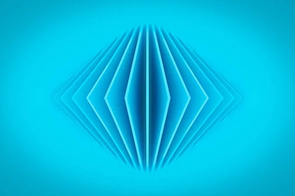 幾何学的なモノフォニックの背景に3Dイラストボリュームのある青の菱形の層 平行四辺形パターン テクノロジーの幾何学的背景 折り紙の概念 — ストック写真