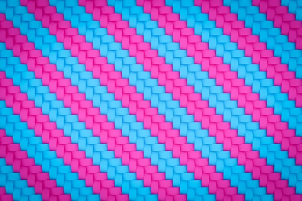 幾何学的な装飾スタイルの3Dイラストピンクと青のパターン 抽象幾何学的背景 テクスチャ 文様床モザイク — ストック写真