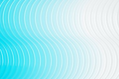 Farklı renklerde bir stereo şeridin 3 boyutlu çizimi. Geometrik çizgiler dalgalara benzer. Soyut beyaz ve mavi neon parlayan çizgi deseni