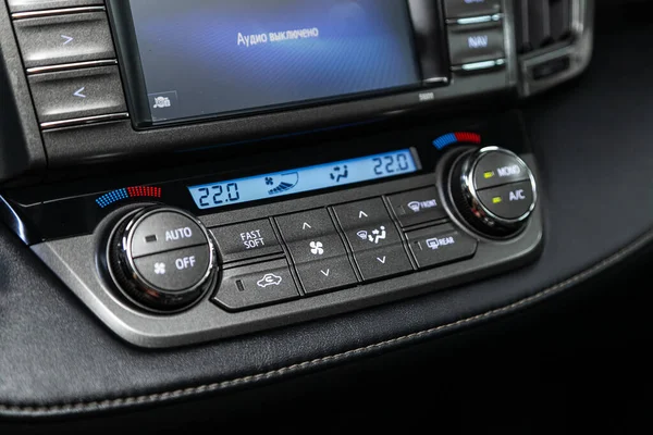 Novosibirsk Russia August 2020 Toyota Rav Vehicle Interior Visible Climate — Stock Photo, Image