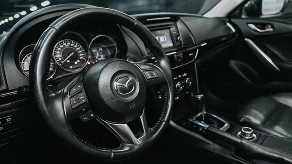 Novosibirsk Rusland September 2020 Mazda Details Cockpit Interieur Cabine Snelheidsmeter — Stockfoto