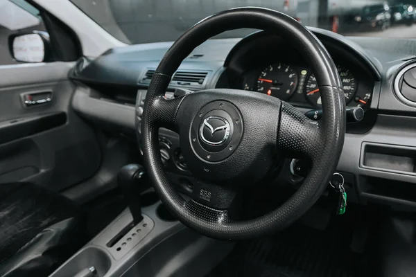 Novosibirsk Rusland September 2020 Mazda Demio Details Cockpit Interieur Cabine — Stockfoto