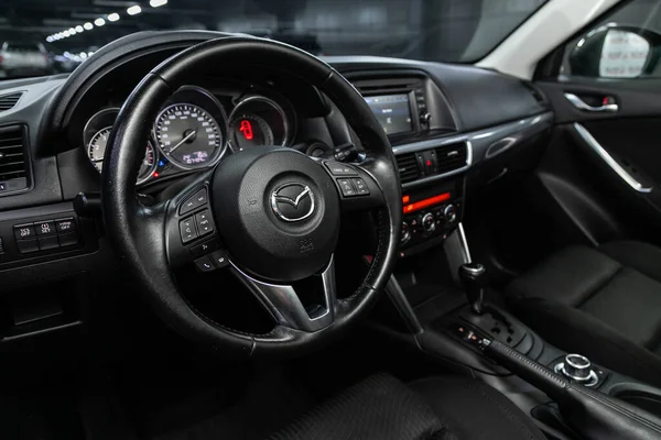 Novosibirsk Russia August 2020 Mazda Cockpit Interior Cabin Details Speedometer — Stock Photo, Image