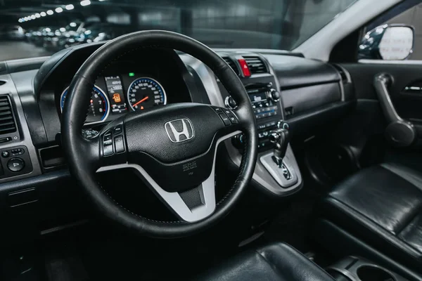 Novosibirsk Rusia Septiembre 2020 Honda Volante Palanca Cambios Tablero Instrumentos —  Fotos de Stock