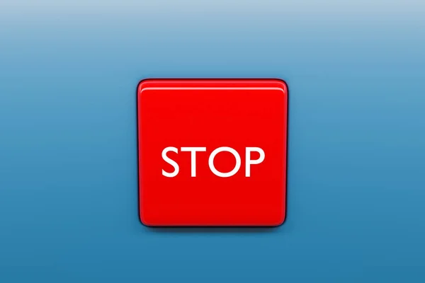Ilustracja Znak Stopu Lub Symbol Czerwonym Kolorem Kwadratowym Kształcie Duży — Zdjęcie stockowe