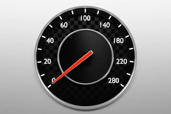 Illustration Close Black Car Panel Digital Bright Speedometer Sport Style — Stock Photo, Image