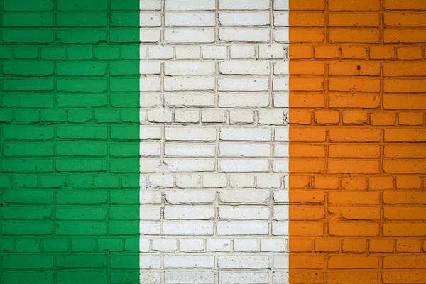 Bandera Nacional Irlanda Que Representa Colores Pintura Una Antigua Pared — Foto de Stock
