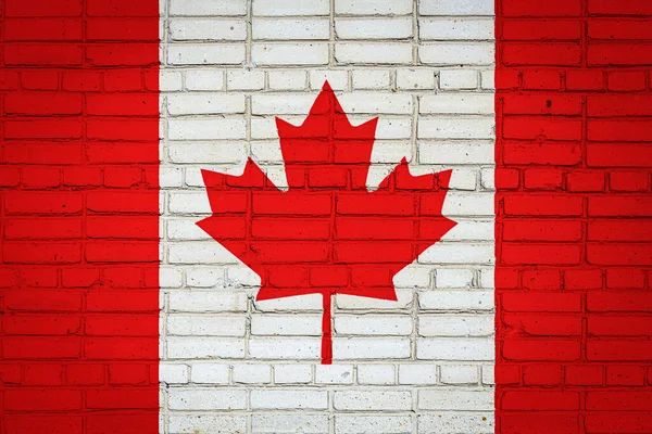 Bandera Nacional Canadá Que Representa Colores Pintura Una Antigua Pared —  Fotos de Stock