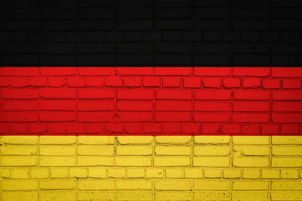 National Flag Germany Depicting Paint Colors Old Brick Wall Flag — Stock Photo, Image