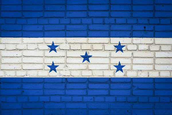 Bandiera Nazionale Dell Honduras Raffigurante Colori Vernice Vecchio Muro Mattoni — Foto Stock