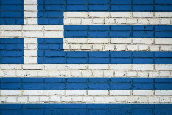 Bandera Nacional Grecia Que Representa Colores Pintura Una Antigua Pared — Foto de Stock