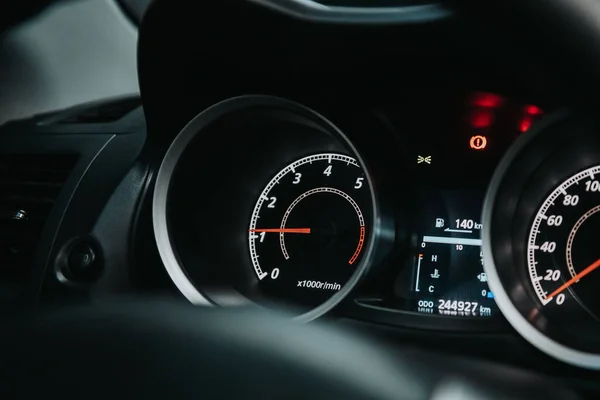 Novosibirsk Russia October 2020 Mitsubishi Lancer Dashboard Car Illuminated Bright — Stock Photo, Image