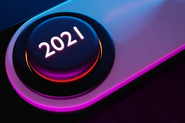 Illusztráció Indul 2021 Jel Vagy Szimbólum Kerek Rózsaszín Kék Alakú — Stock Fotó