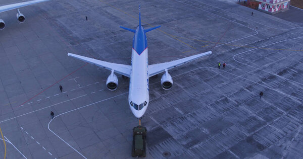 Plane MC 21. Shooting factory Irkut. Russia. The city of Irkutsk November 1, 2018.
