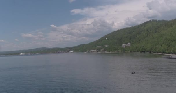 Baikal Listvyanka Disparando Desde Dron Fotografía Aérea Región Irkutsk Verano — Vídeo de stock