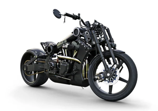 정확성 현대적인 스타일으로 사용자 오토바이입니다 배경에 렌더링 — 스톡 사진
