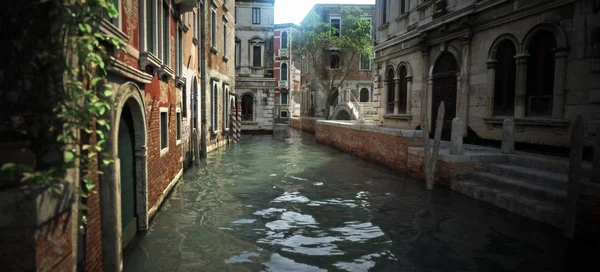 Zwevend Het Kanaal Van Betoverende Romantische Architectuur Waterwegen Van Italië — Stockfoto