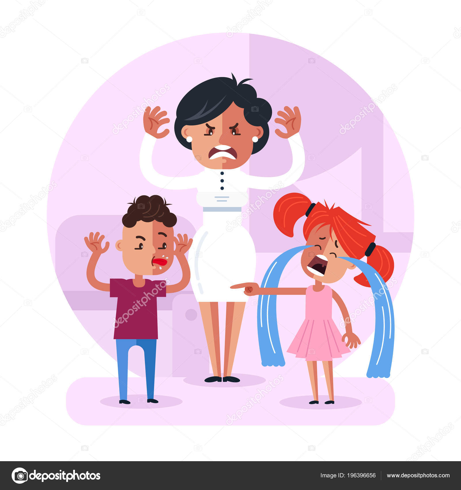 Little Child Baby Brother Sister Fighting Mother Character Have Angry Stock  Vector Image by ©MicrobaGrandioza #196396656