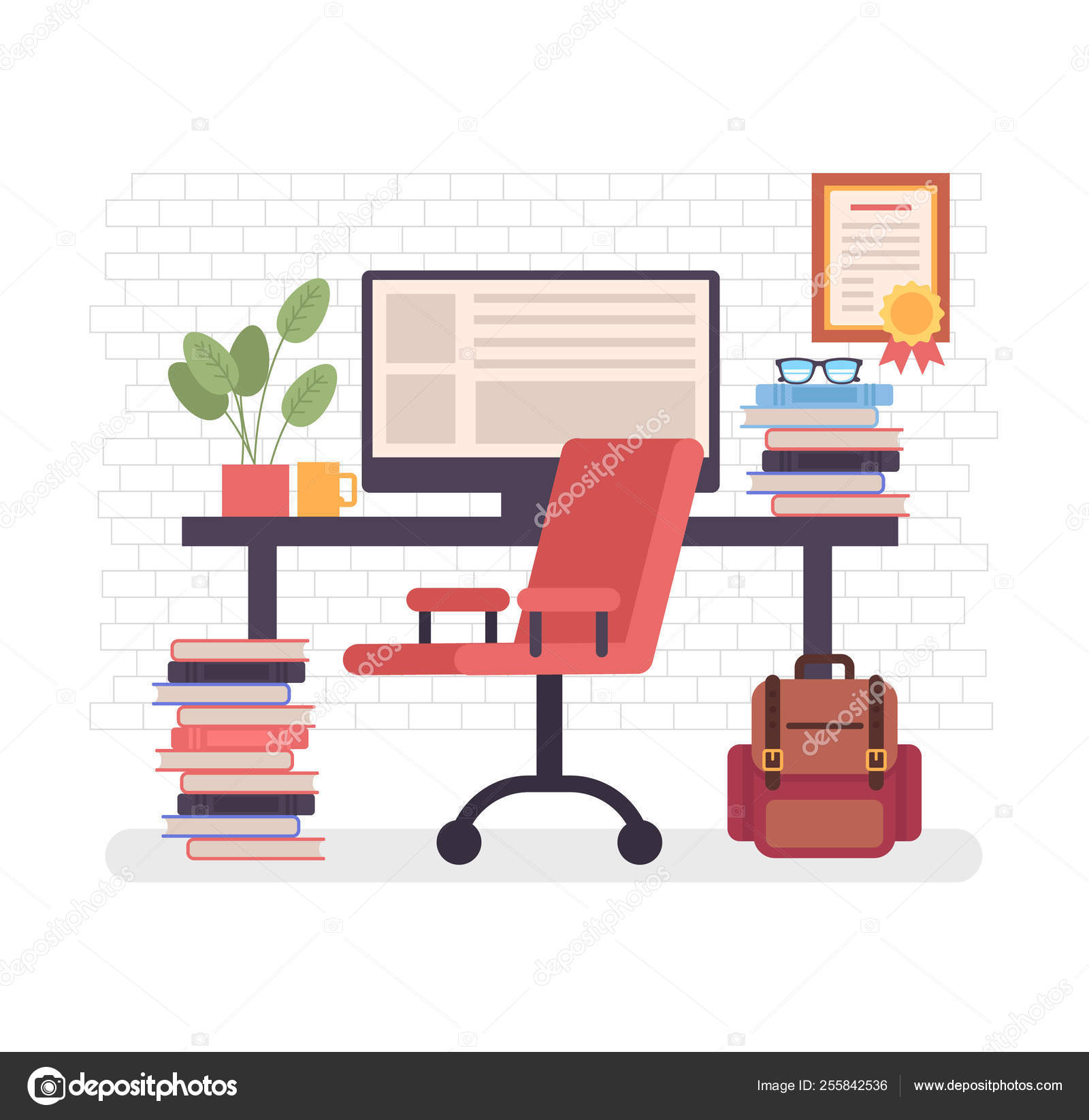 Freelancer Empty Home Workplace Freelance Work Concept